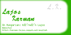 lajos karman business card